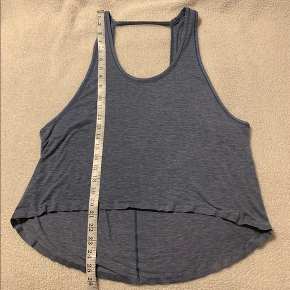 Lululemon Intended Tank Top Hi Low Deep V Back Blue - Picture 12 of 13